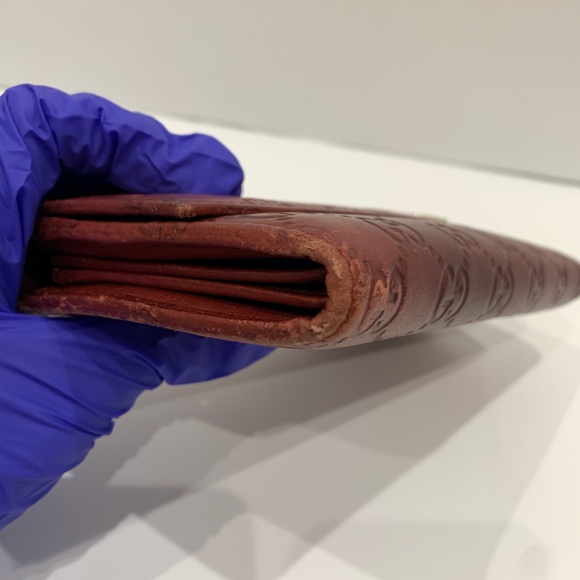 Gucci Red Lovely Heart Guccissima Long Wallet Sku#85603(Gently used,color fading - Picture 7 of 16